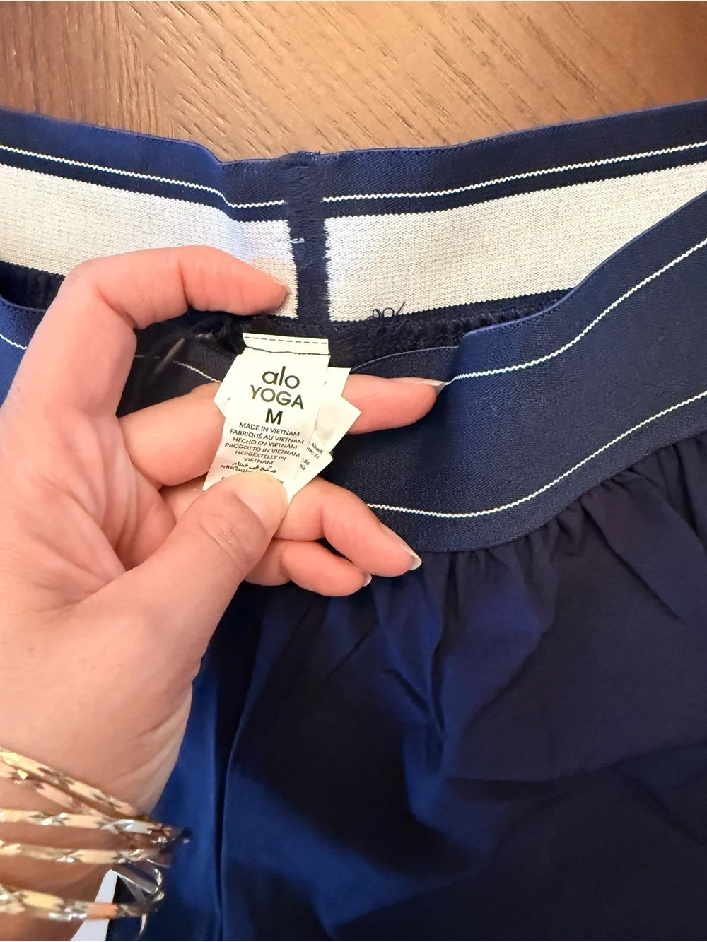 ALO Yoga Navy Athletic Shorts with Branded Waistband